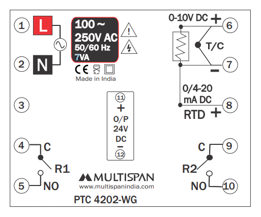 Buy PID Process Temperature Controller J K PT 100 2 Relay 1 C O 24Vdc