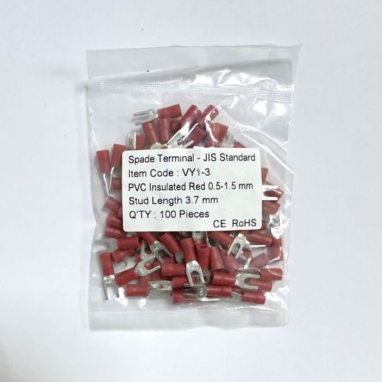 Buy Fork Terminals Spade terminals 0.5 -1.5mm Red Insulated Dubai Kablekonnect