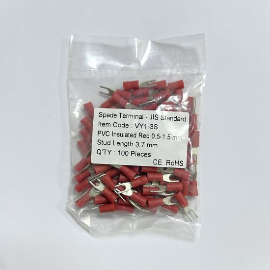 Fork Terminal 0.5-1.5mm VY1-3S Red KableKonnect