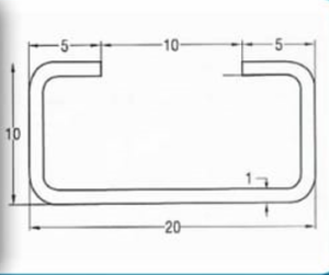 C Channel 20x10 diagram datasheet suppler in UAE Dubai and KSA Saudi