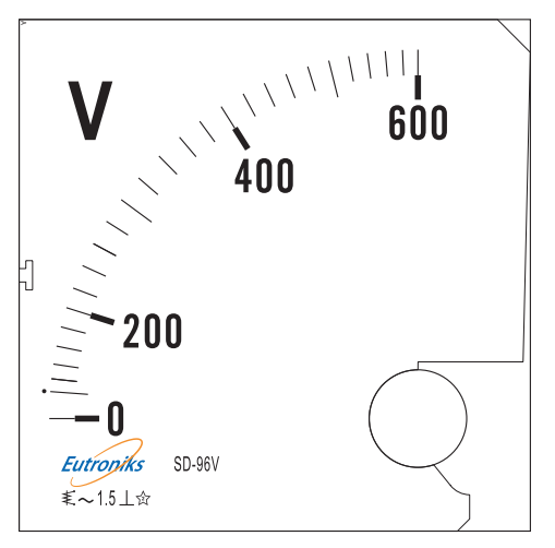 Voltmeter 600V AC 96x96 Eutroniks Panel Meter