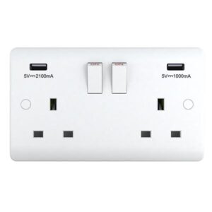 13A 2 Gang USB Switched Socket(USB Output, 3.1Amp) in UAE