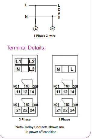 voltage relay wiring