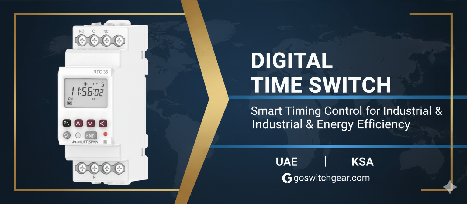 Digital time switch for lighting and motor control in UAE & KSA